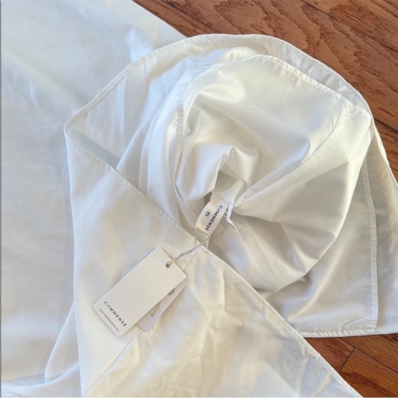 Commense White Ruched Sheath Midi Dress - Picture 2 of 5